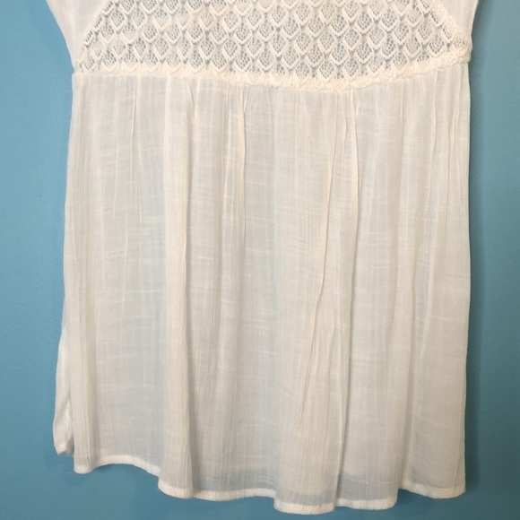 EYELASH COUTURE White Short Sleeve Sheer Bohemian Lace Top Size M - Picture 8 of 11